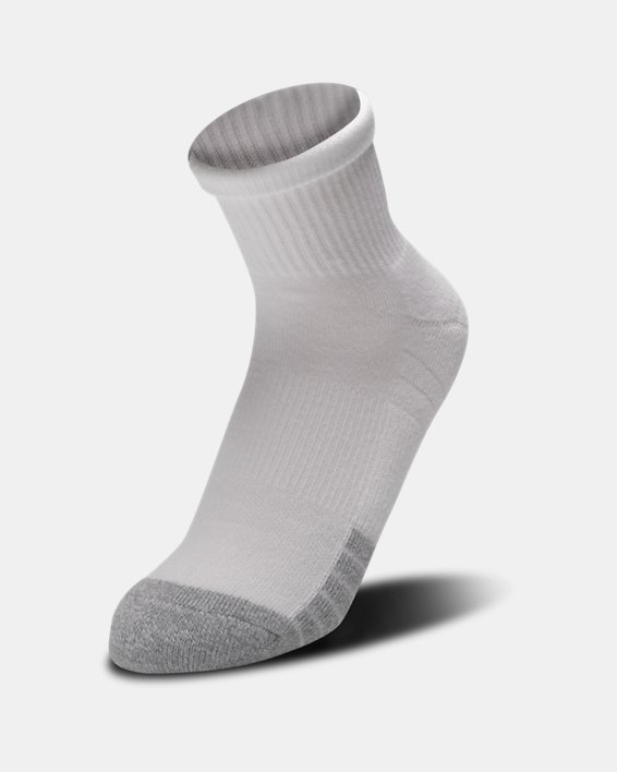 Unisex HeatGear® knöchelhohe Socken im 3er-Pack, White, pdpMainDesktop image number 1
